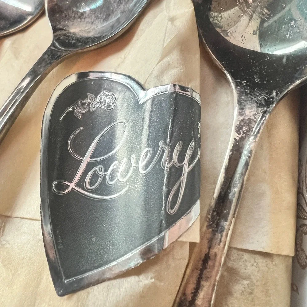 Vintage 1847 Rogers Bros IS Magic Rose Silverplate‎ 9 pc NOS Flatware Set 1960s